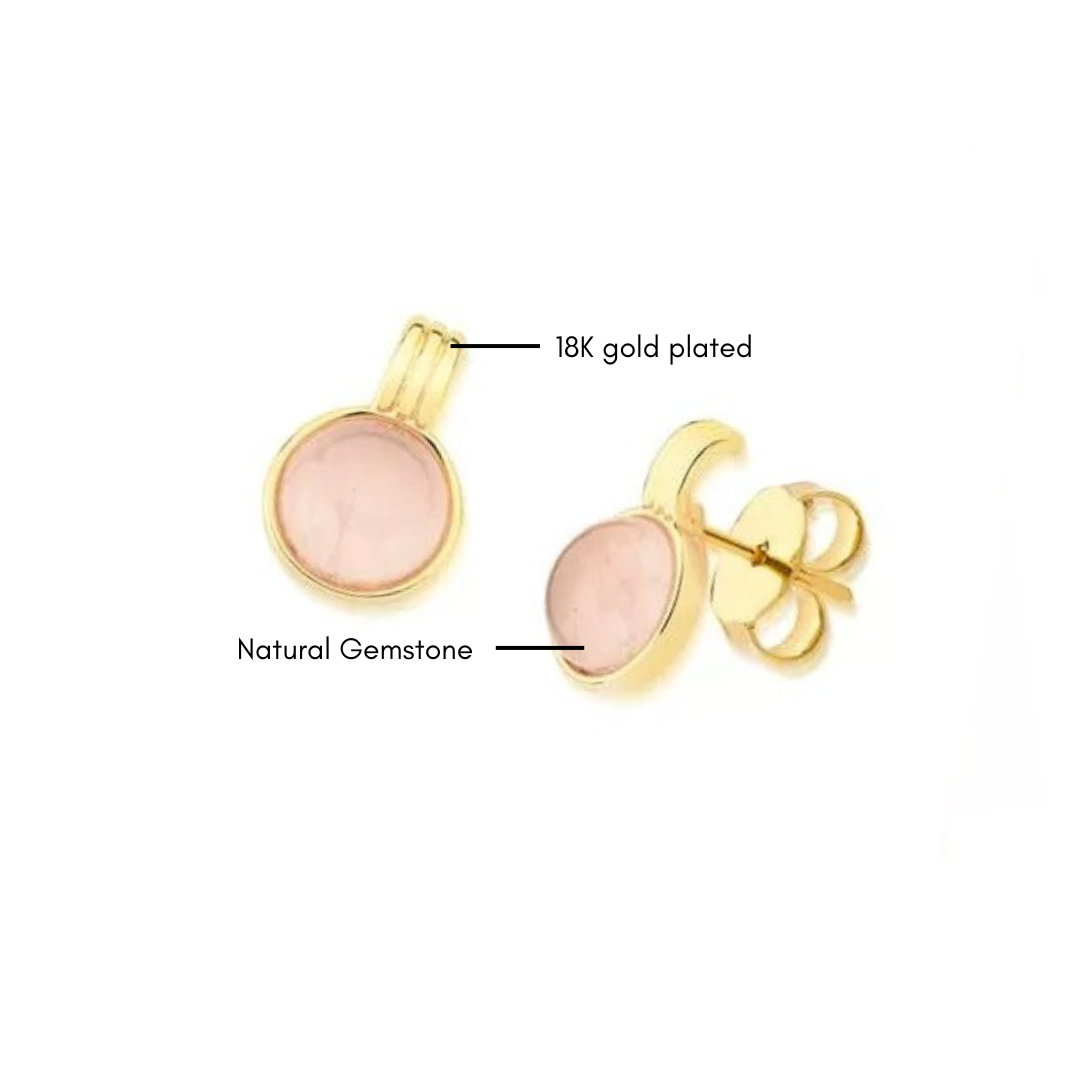 Minimalist Gemstone Earrings - Premium 18K Gold plated