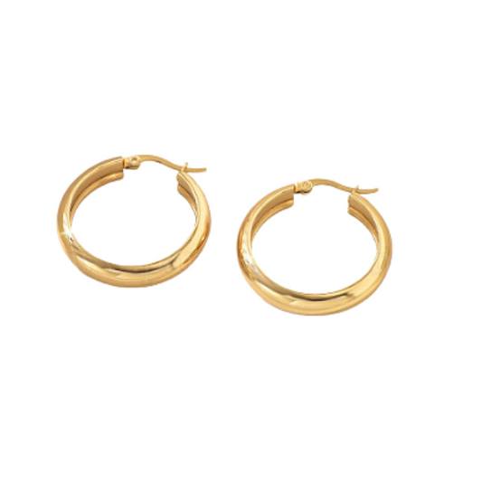 Waterproof 18K Gold Plated Hoop Earrings - Tarnish-Free 30mm