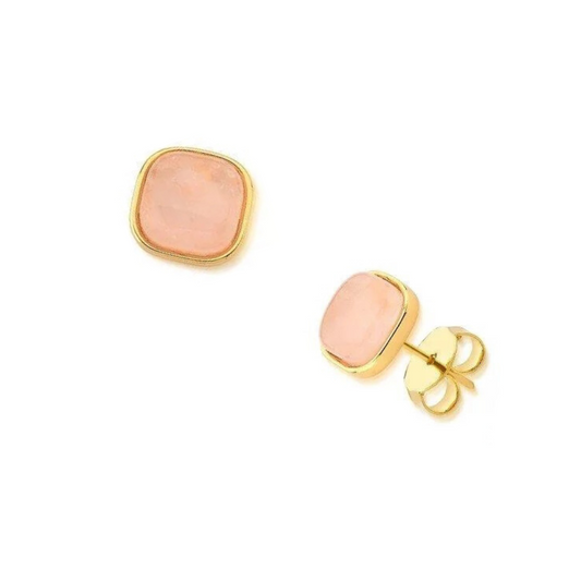 Minimalist Gemstone Square Earrings - Premium 18K Gold plated