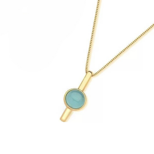 Minimalist Gemstone Long Necklace - Premium 18K Gold plated