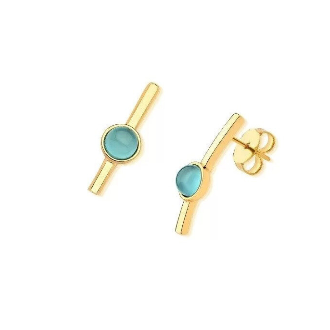 Minimalist Gemstone Long Earrings - Premium 18K Gold plated