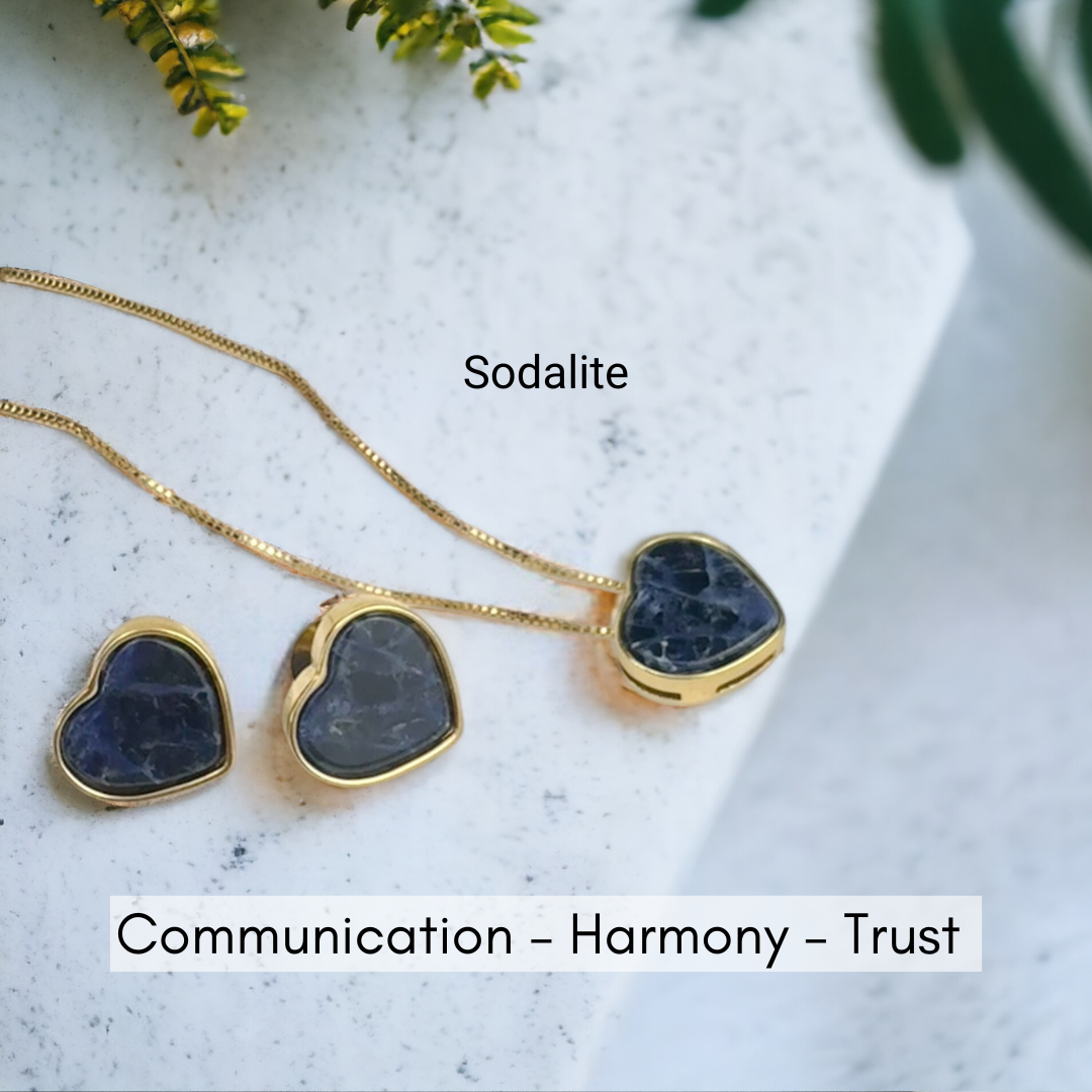 Love Heart Gemstone Set - Premium 18K Gold plated