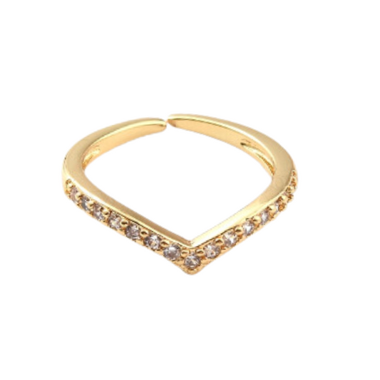 Crown Clear Cubic Zirconia Ring – 18k Gold Plated