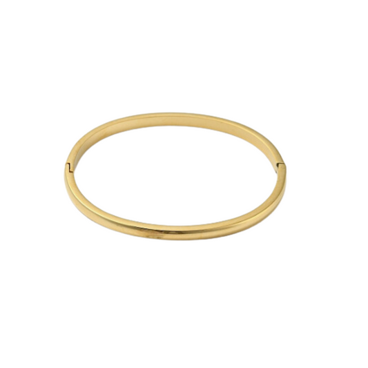 Waterproof Golden Smooth Hinged Bangles - Tarnish-Free, Hypoallergenic