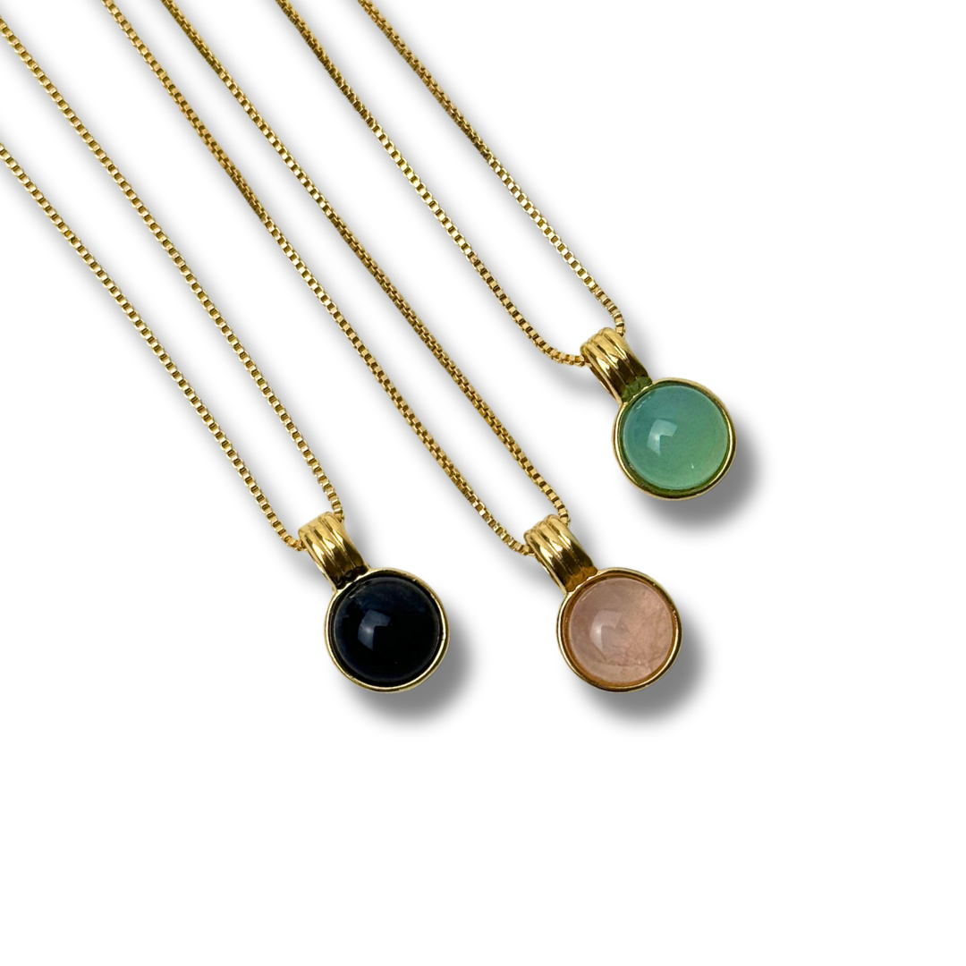 Minimalist Gemstone Necklace - Premium 18K Gold plated