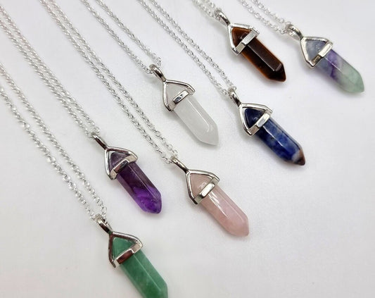 Natural Crystal Point Necklace. Crystal Necklace. Gemstone Necklace.