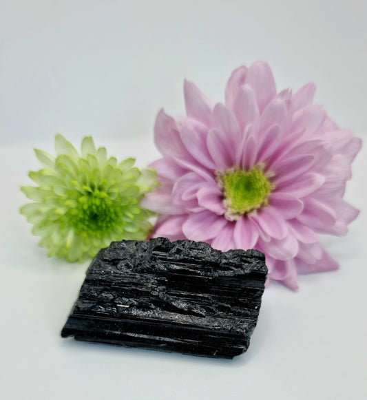 Raw Black Tourmaline Crystal. Healing Crystal. Natural Gemstone.