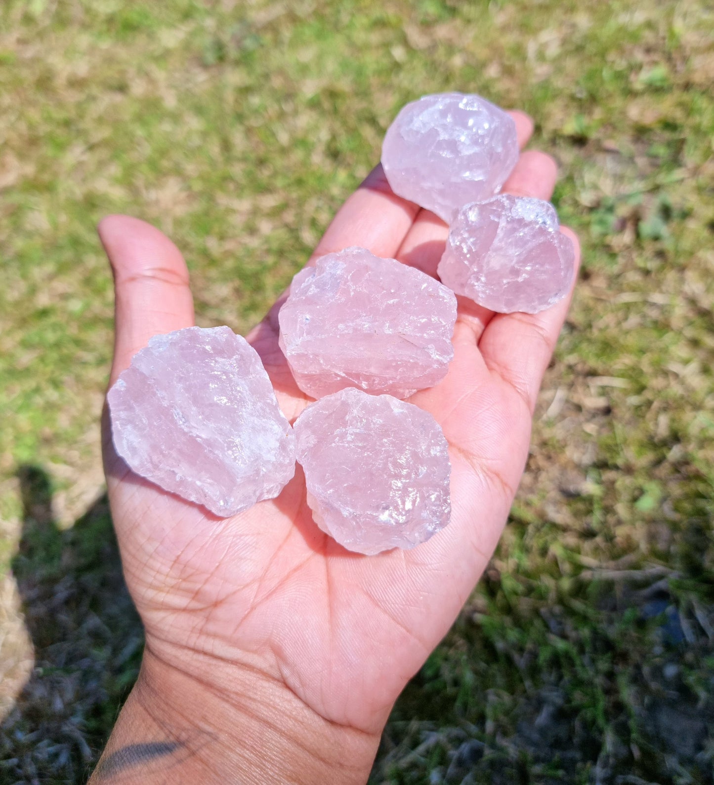 Large Raw Rose Quartz Crystal. Healing Crystal. Genuine Gemstone.