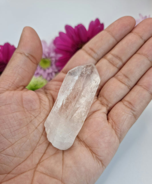 Raw Clear Quartz Point. Healing Crystal. Natural Gemstone.