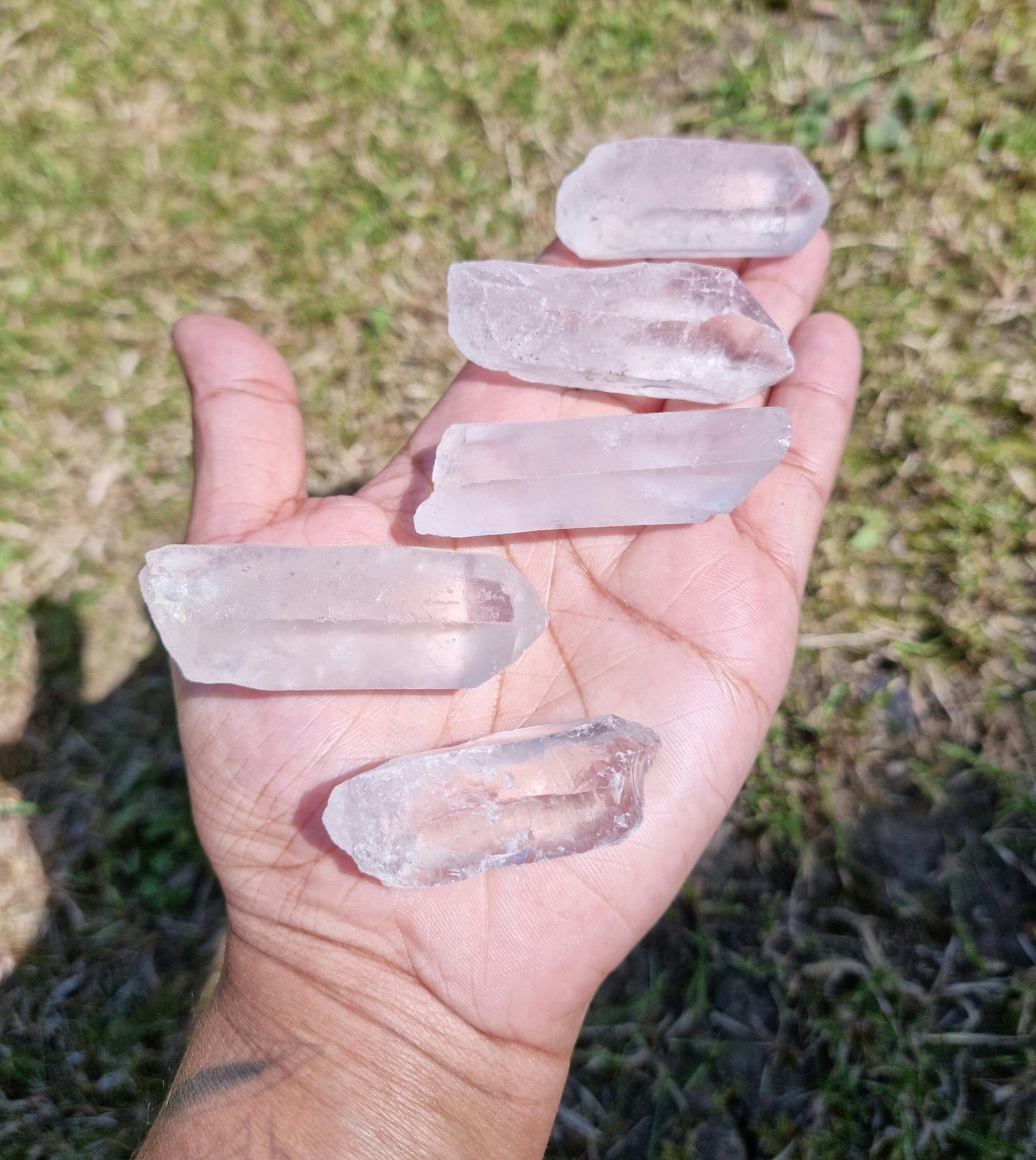 Raw Clear Quartz Point. Healing Crystal. Natural Gemstone.