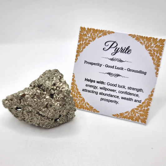 Raw Pyrite Crystal. Prosperity - Good Luck – Grounding . FREE GIF BAG.