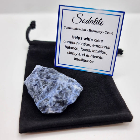 Raw Sodalite Crystal. Healing Crystals. Natural Crystals. Free gift bag!