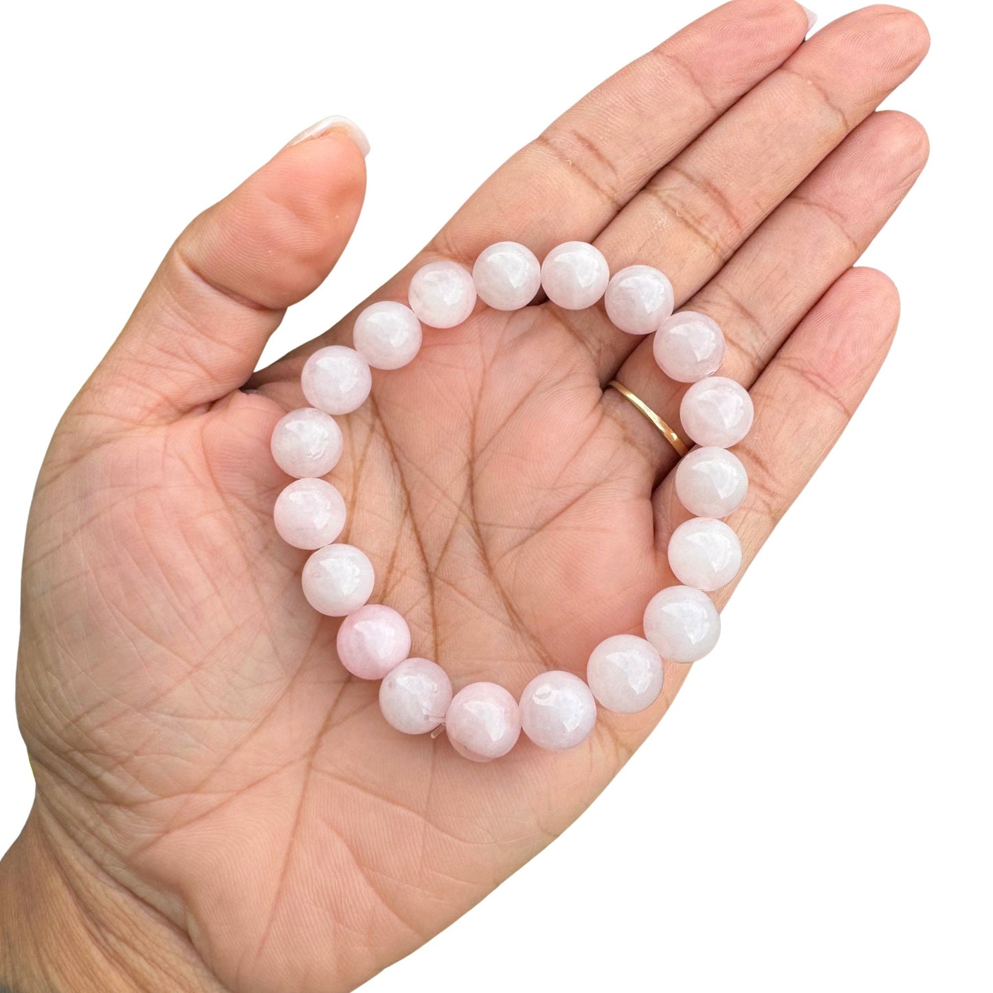 Genuine Rose Quartz Bracelet, Large Bead 12mm, 7 inch, Crystal Bracelet, Emotional Healing and Love Stone.