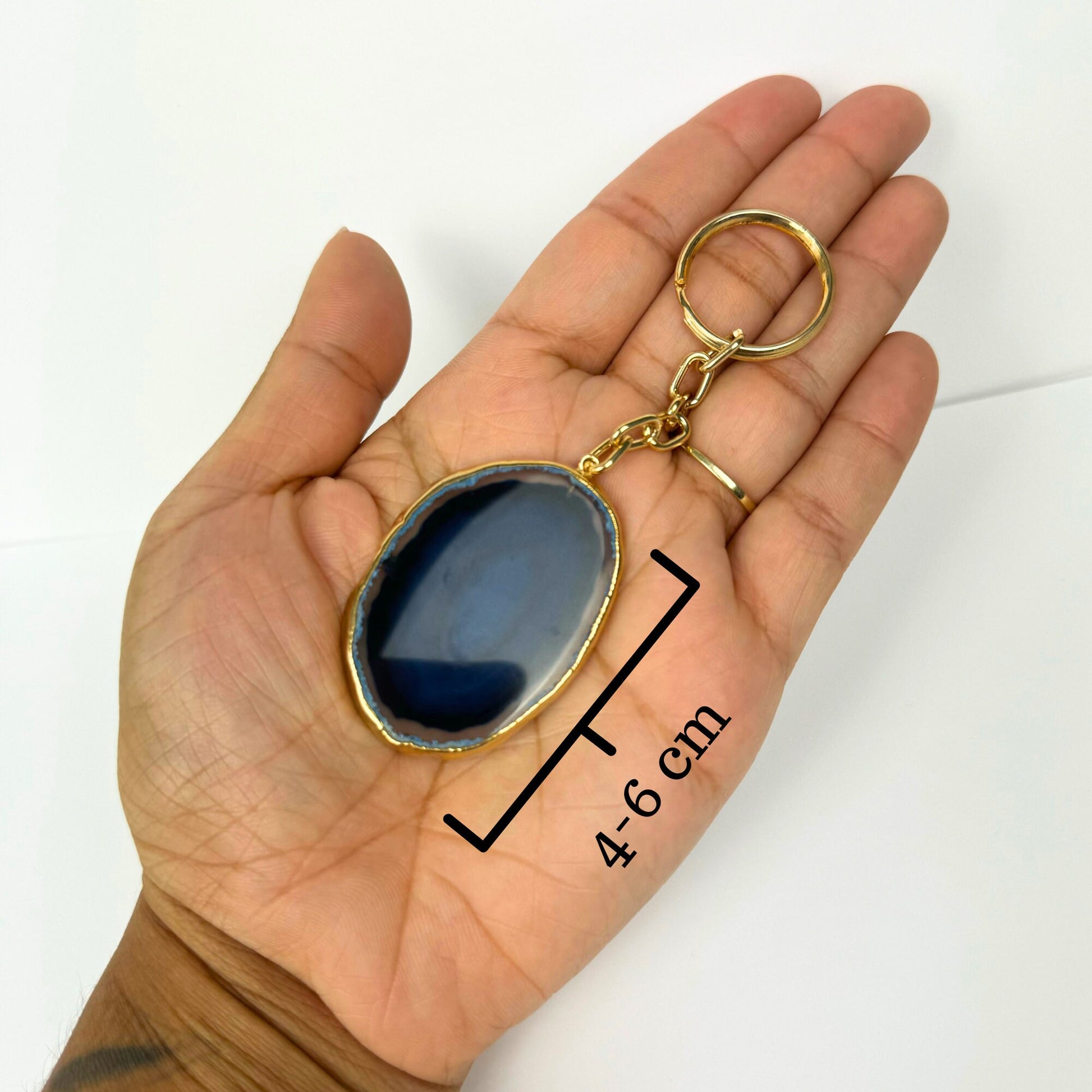 Agate Keychain, Agate Keyring, Natural Agate, Crystal Gift.