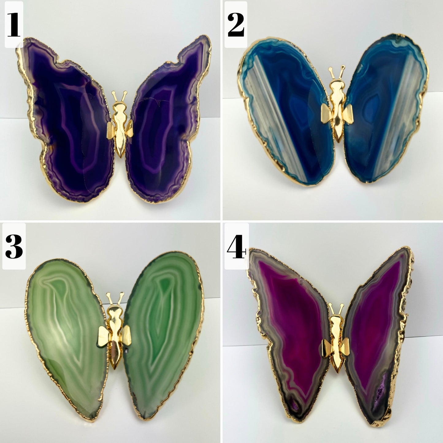 XLARGE Natural Agate Butterfly, Gold Agate Butterfly, Crystal Gift, Crystal Ornaments, Healing Crystals.