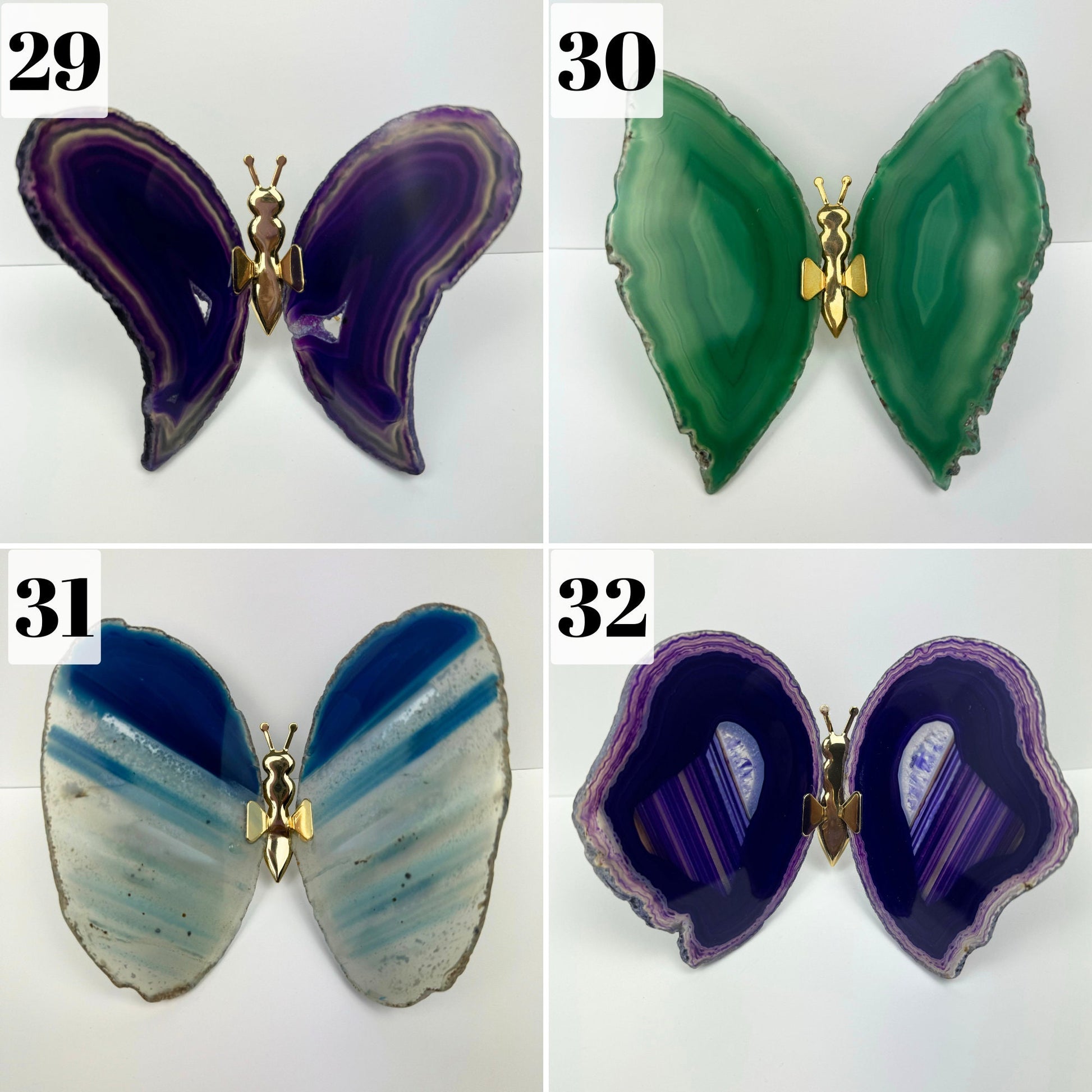 XLARGE Natural Agate Butterfly, Gold Agate Butterfly, Crystal Gift, Crystal Ornaments, Healing Crystals.