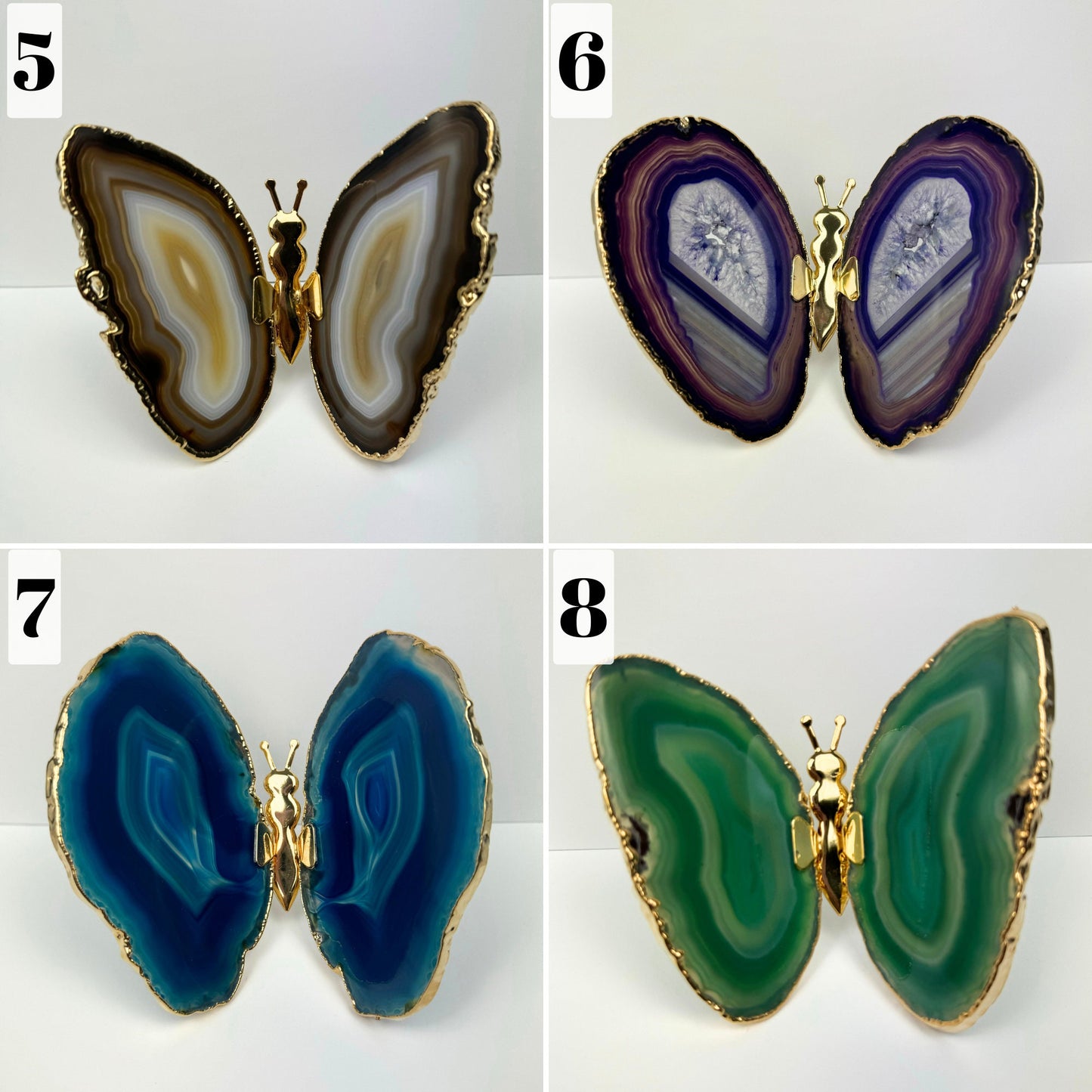 XLARGE Natural Agate Butterfly, Gold Agate Butterfly, Crystal Gift, Crystal Ornaments, Healing Crystals.