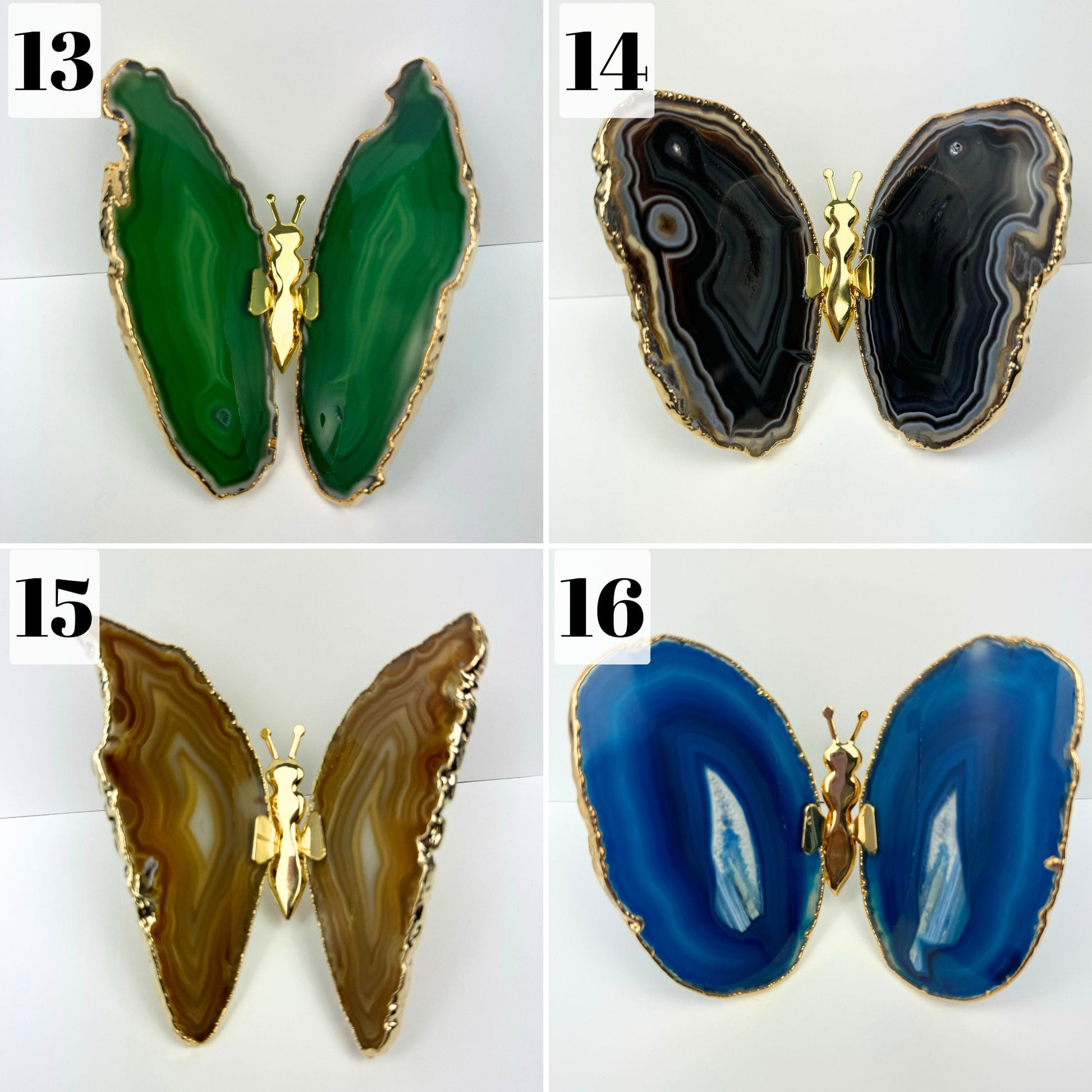 XLARGE Natural Agate Butterfly, Gold Agate Butterfly, Crystal Gift, Crystal Ornaments, Healing Crystals.