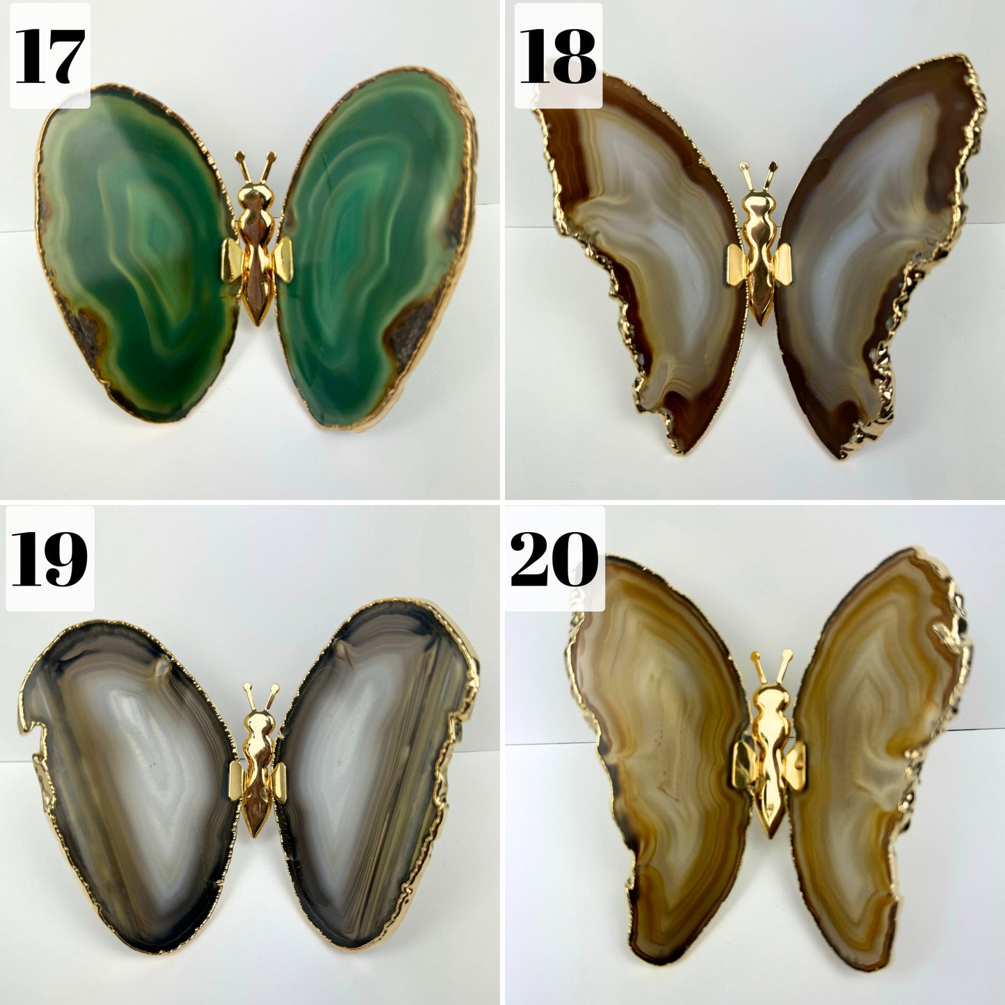 XLARGE Natural Agate Butterfly, Gold Agate Butterfly, Crystal Gift, Crystal Ornaments, Healing Crystals.