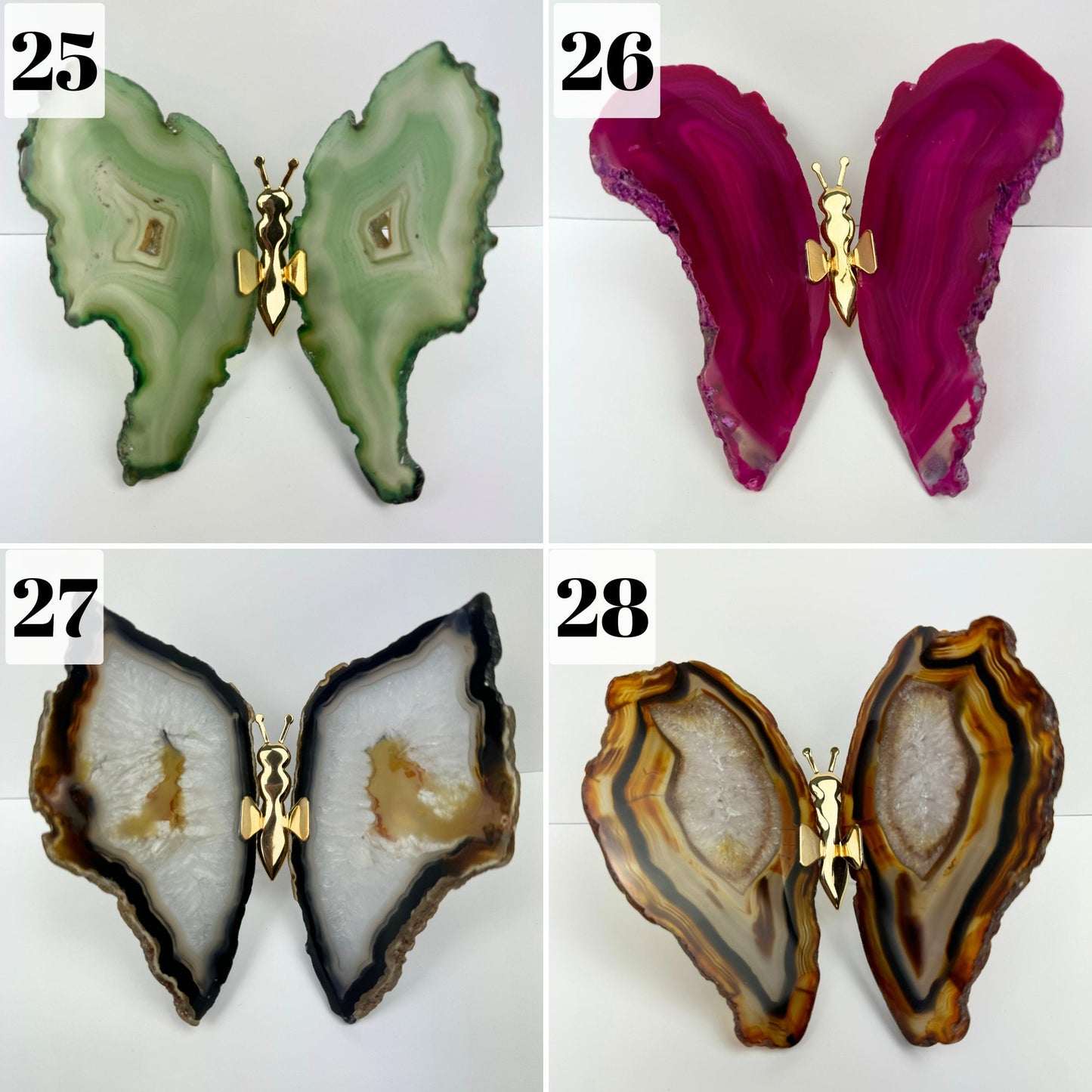 XLARGE Natural Agate Butterfly, Gold Agate Butterfly, Crystal Gift, Crystal Ornaments, Healing Crystals.