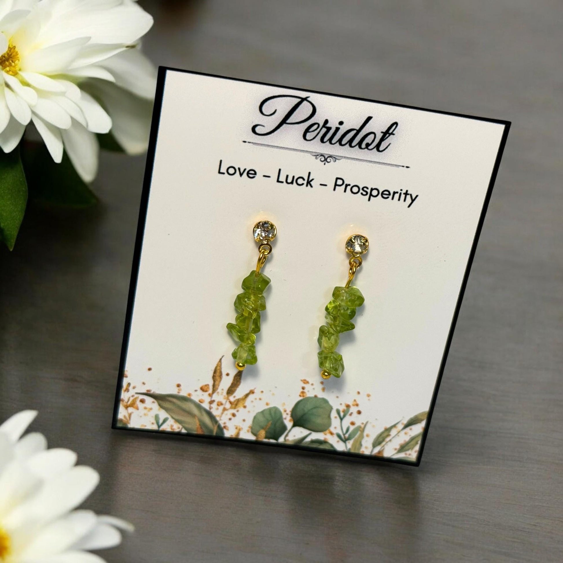 Natural Peridot Earrings, Handmade Crystal Earrings, Gold Earrings, Handmade Crystal Chip Earrings.